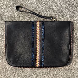 Vince Camuto Large Leather Black Clutch